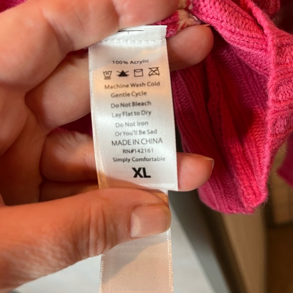 NWT LuLaRoe Harper pink and white striped sweater - Picture 4 of 5